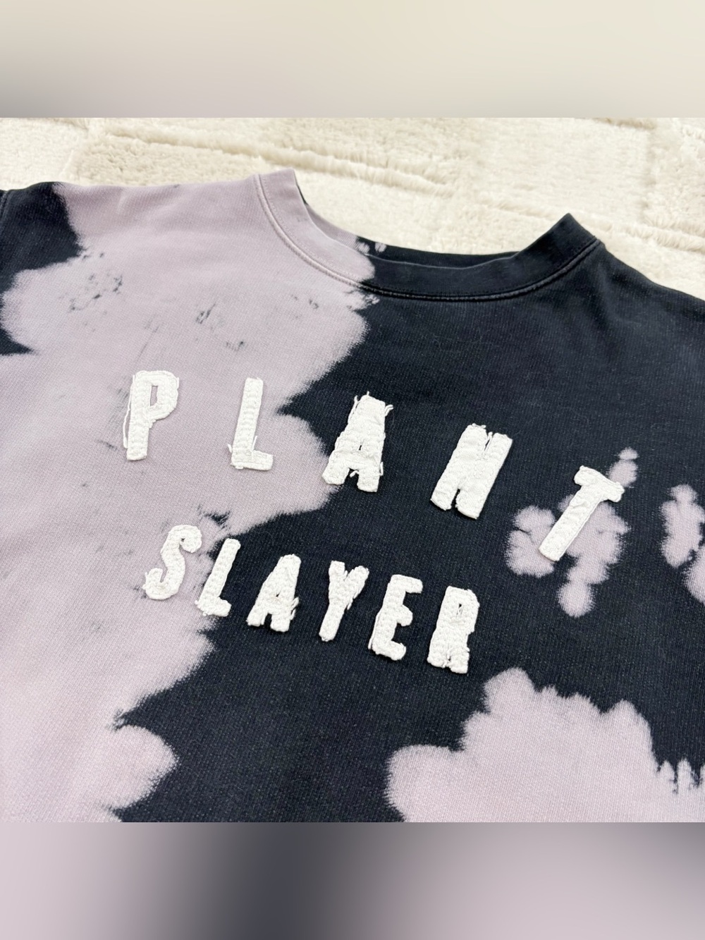 Beet x Beet Vegan Apparel Plant Slayer Sweatshirt Crewneck XS Oversized Tie Dye - Picture 3 of 9